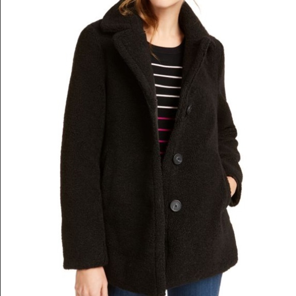 Maison Jules Women’s Faux-Fur Teddy Coat